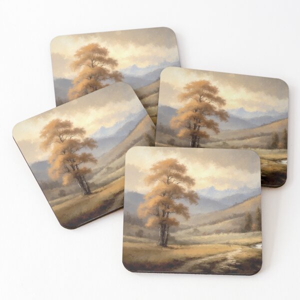 Item preview, Vintage Autumn Landscape Oil Painting designed and sold by Teepot888.