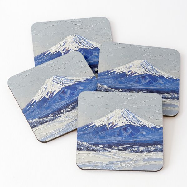Item preview, Impasto-Style Digital Art: Snow Fuji Impasto designed and sold by EEpression.