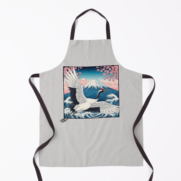 Item preview, Ukiyo-e Style Japanese Crane Art Mt Fuji designed and sold by SholoStudio.