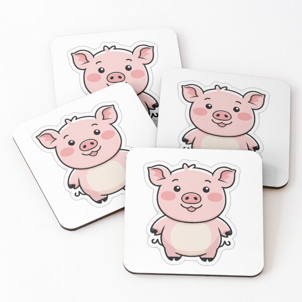 Item preview, Kawaii Standing Pig Sticker - Cute Chibi Piggy designed and sold by MiniPrintMagic.