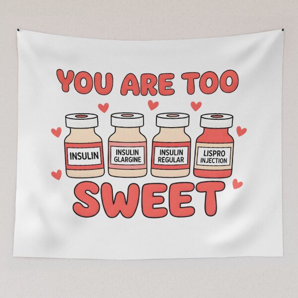 Item preview, You Are Too Sweet – Funny Nurse Valentine Insulin Bottle designed and sold by Shivartdesign36.