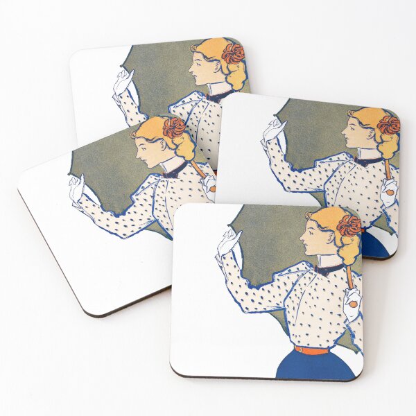 Item preview, Vintage Lady holding umbrella by Edward Penfield. designed and sold by Shoot-The-Moon.