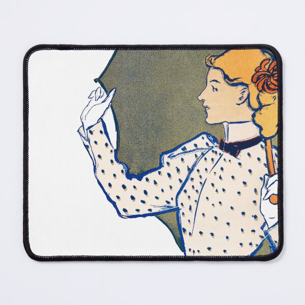Item preview, Vintage Lady holding umbrella by Edward Penfield. designed and sold by Shoot-The-Moon.