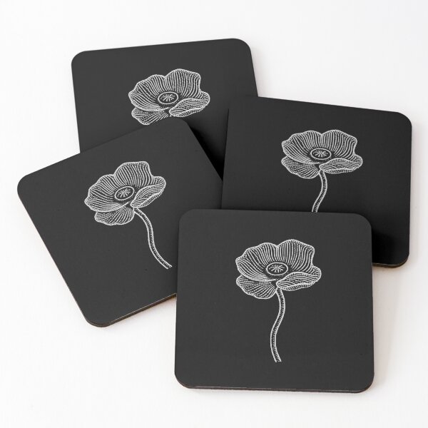 Item preview, Poppy Wildflower Minimalist Dot Art designed and sold by ConcienciaEco.