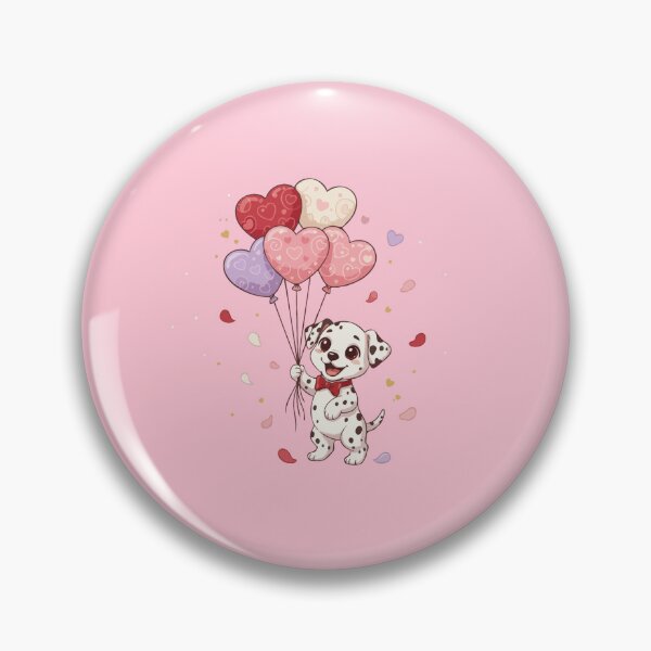 Item preview, Adorable Dalmatian Valentine’s Day Puppy with Heart Balloons Vector Illustration designed and sold by The Real Life Symphony.