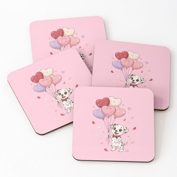 Item preview, Adorable Dalmatian Valentine’s Day Puppy with Heart Balloons Vector Illustration designed and sold by The Real Life Symphony.
