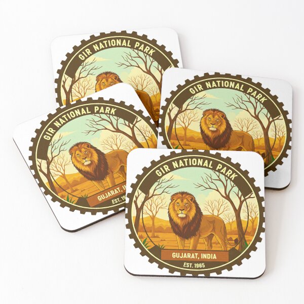 Item preview, Gir National Park India Vintage Badge - Majestic Asiatic Lion Wildlife Emblem designed and sold by MT-Hub | Cute Aesthetic Art, Stickers & Phone Cases.
