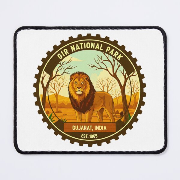 Item preview, Gir National Park India Vintage Badge - Majestic Asiatic Lion Wildlife Emblem designed and sold by MT-Hub | Cute Aesthetic Art, Stickers & Phone Cases.