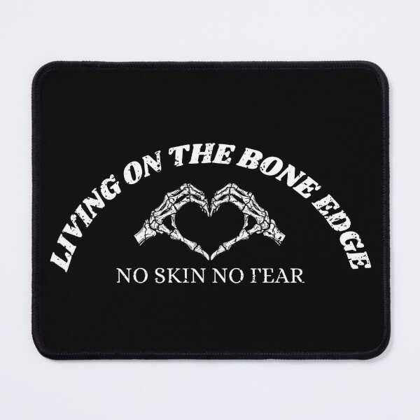 Item preview, Living on the Bone Edge – Skeleton Hands Vintage Dark Quote Design designed and sold by ABLAT-CREATIONS.