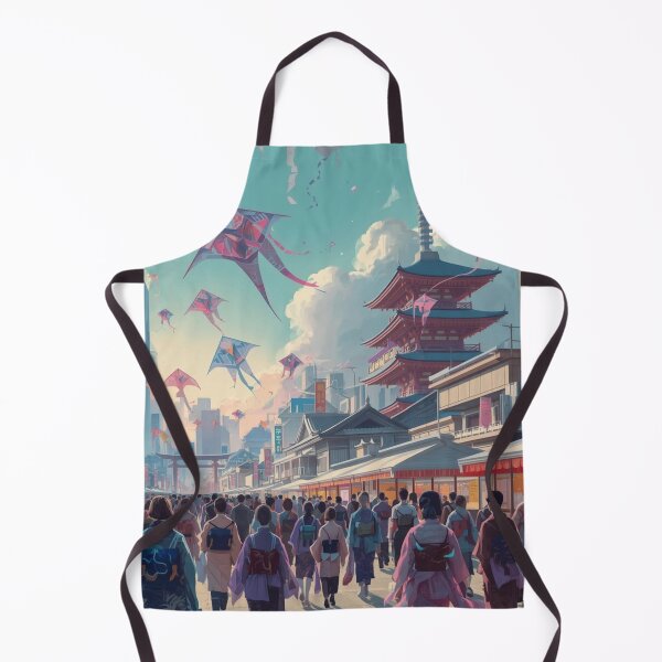 Item preview, Futuristic Edo Kite Festival Cyberpunk Ukiyo-e Japanese Woodblock Art designed and sold by Vandy Fullam.