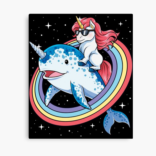 Unicorn Riding Narwhal T shirt Squad Girls Kids Rainbow Unicorns