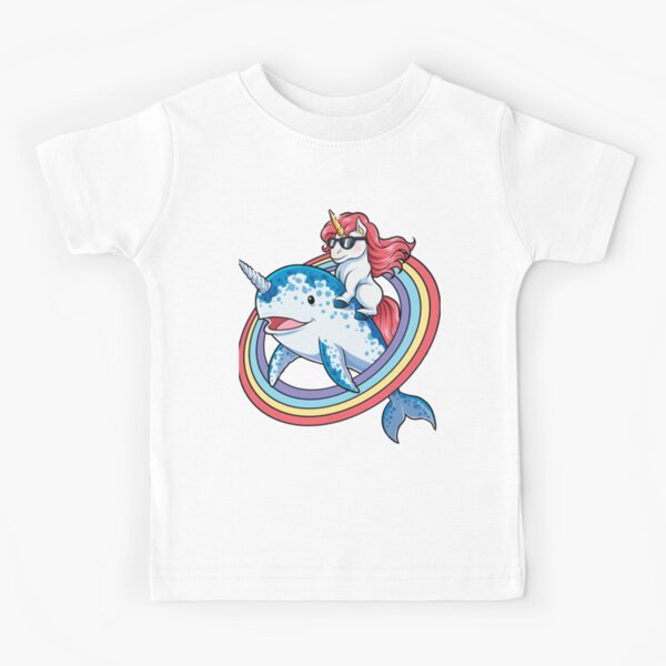 Unicorn Riding Narwhal T shirt Squad Girls Kids Rainbow Unicorns Gifts  Party\