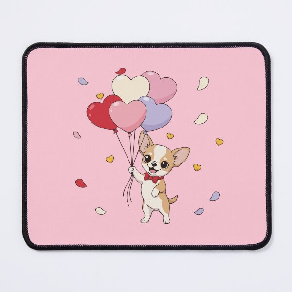 Item preview, Adorable Chihuahua Valentine’s Day Puppy with Heart Balloons Vector Illustration designed and sold by The Real Life Symphony.
