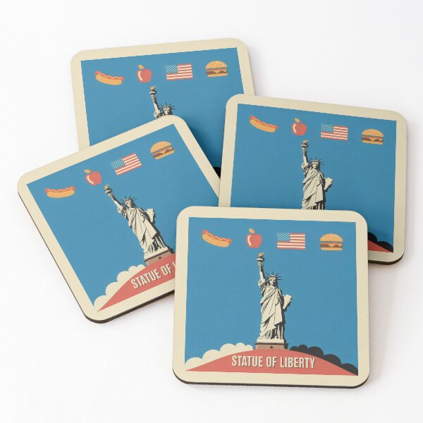Item preview, American Liberty Symbols New York Landmark Skyline Icons Art designed and sold by SplashTastic.