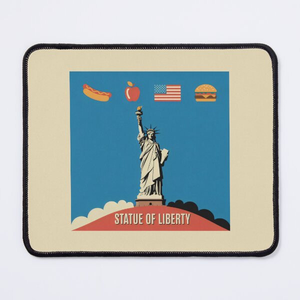 Item preview, American Liberty Symbols New York Landmark Skyline Icons Art designed and sold by SplashTastic.