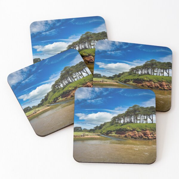 Item preview, Pine Trees at Budleigh Salterton Seafront – Coastal Woodland Photography, Devon UK designed and sold by leonwoods.