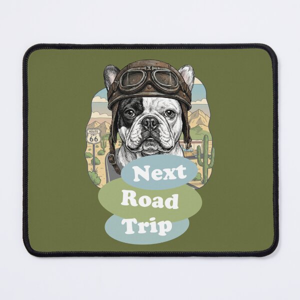 Item preview, Frenchie Road Trip - Route 66 Adventure Dog designed and sold by Fuel-Shirts.