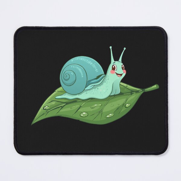 Item preview, Cute Smiling Snail on Leaf – Kawaii Nature Illustration designed and sold by Royalsticker.
