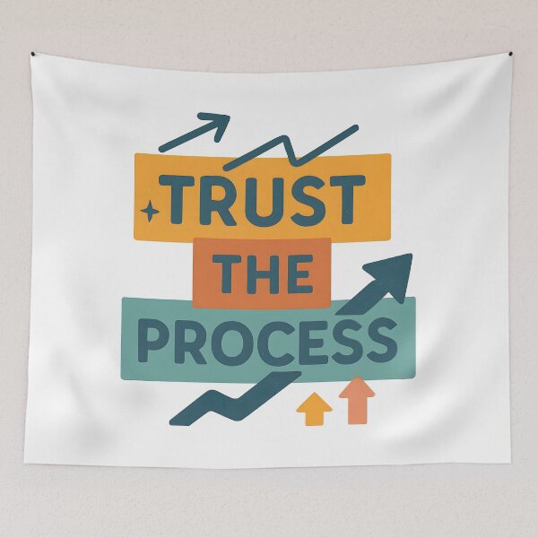 Item preview, Motivational Trust the Process Quote with Arrows. designed and sold by The-T-In-Retro.