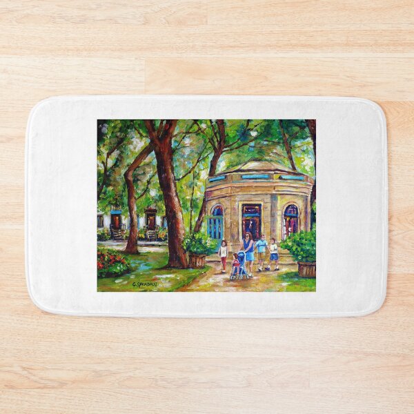 Item preview, Family Stroll in Carre St Louis Square Montreal Summer Street Scene designed and sold by Carole  Spandau.