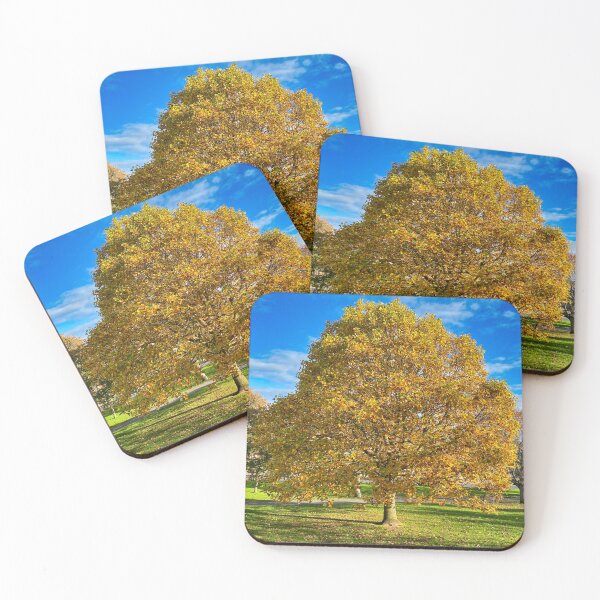Item preview, Autumn Tree with Orange and Yellow Leaves – Sunny Day Fall Photography, Nature Landscape designed and sold by leonwoods.