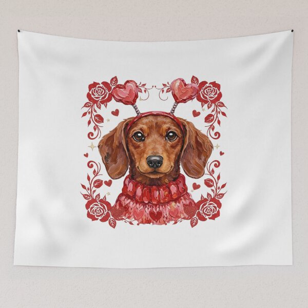 Item preview, Valentine Dachshund, Cute Dog Valentine Clipart, Trendy Valentine Dog Design designed and sold by DesignDenDo ⭐⭐⭐⭐⭐.