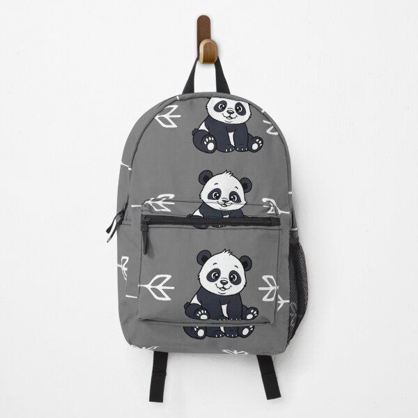 Item preview, Cute panda bear pattern with white arrows and hearts on a dark gray background designed and sold by lunadesignsmoon.
