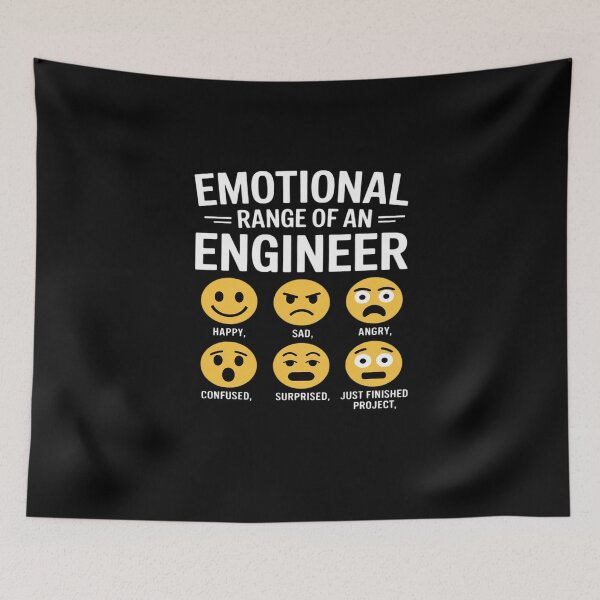 Item preview, Emotional Range Of An Engineer Engineering Faces Fan designed and sold by DigitaldeligArt.