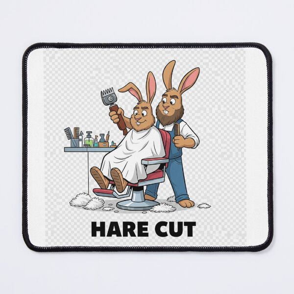 Item preview, Hare ( Hair Cut) at the Barber Funny play on words designed and sold by WinnifredH.