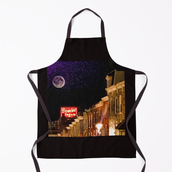 Item preview, Domino Sugars Sign – Baltimore Neon Landmark Over Rowhomes and Moonlit Sky designed and sold by Artondra Hall.
