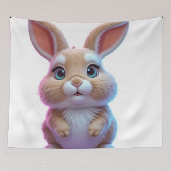 Item preview, Cute Bunny Cartoon Aesthetic Illustration designed and sold by MiniPrintMagic.