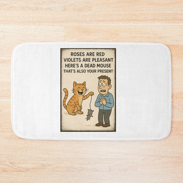 Item preview, Orange cat gives nervous owner a dead mouse as a gift designed and sold by WinnifredH.
