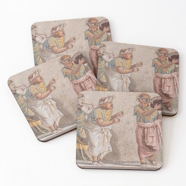 Item preview, Detail of Street Musicians mosaic from Pompeii in Naples Archeological Museum designed and sold by Paolo Modena Photography    -   Fine Italian Art.