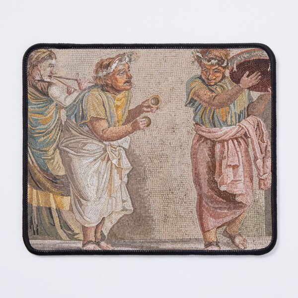 Item preview, Detail of Street Musicians mosaic from Pompeii in Naples Archeological Museum designed and sold by Paolo Modena Photography - Fine Italian Art.