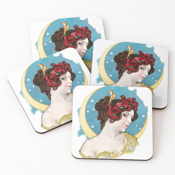 Item preview, Moonlit Muse Art Nouveau Goddess Vintage Floral Illustration designed and sold by Shoot-The-Moon.