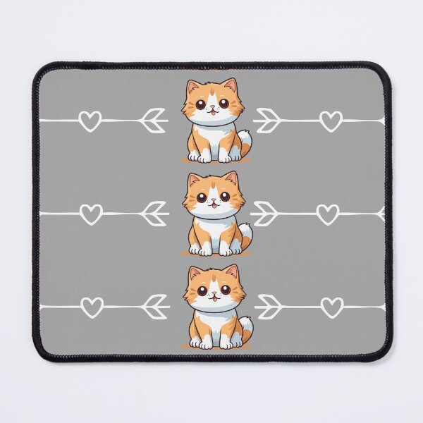 Item preview, Cute orange kitten pattern with white arrows and hearts on a dark gray background designed and sold by lunadesignsmoon.