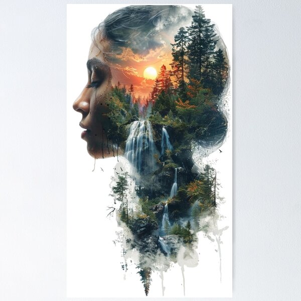 Item preview, Nature Within – Double Exposure Woman Portrait designed and sold by Sisy04.