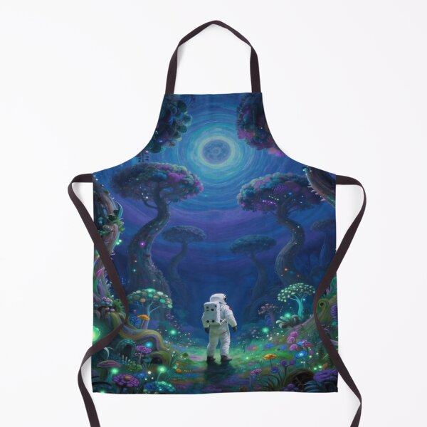 Item preview, A lone astronaut in a serene bioluminescent forest on a distant alien world designed and sold by FotoworldEdel.