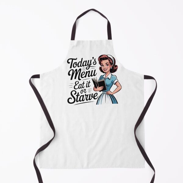 Item preview, Retro 1950s Waitress – Vintage Diner Kitchen “Today’s Menu: Eat It or Starve” Funny Vintage designed and sold by Compass and a Camera.
