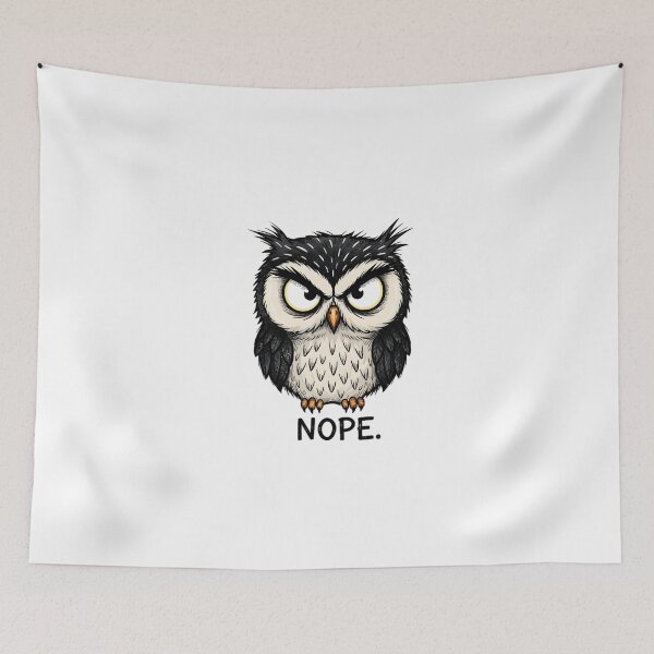 Item preview, Grumpy Owl “NOPE” Funny Attitude T-Shirt Design designed and sold by aaljone007.