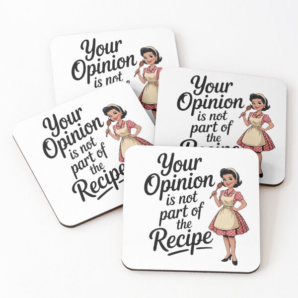 Item preview, Retro 50s Housewife – Funny Vintage Kitchen Gift “Your Opinion Is Not Part Of The Recipe”  designed and sold by Compass and a Camera.