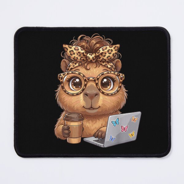 Item preview, Cute Leopard Capybara Coffee Funny Nerd Women Girls Kids Art for Men Women Kids , Capybara Gift Lover designed and sold by DZIRI NAJAT.
