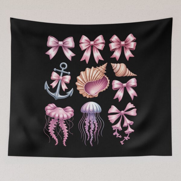 Aperçu de l'œuvre Coquette Bow Pink Pearls Anchor Seahorse Cruise Trip créée et vendue par sterabamineh.