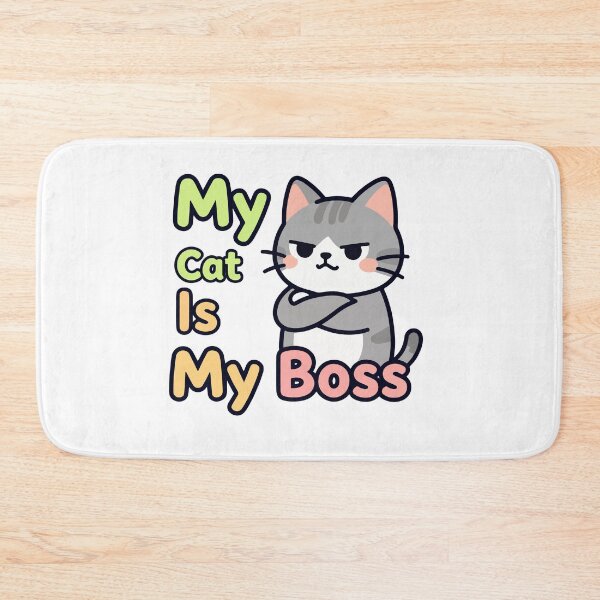 Item preview, My Cat Is My Boss Funny Cartoon Cat T-Shirt – Arrogant Cat Graphic Tee designed and sold by Design-Pro-21.