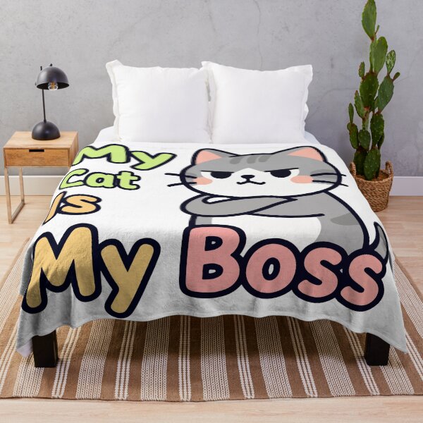 Item preview, My Cat Is My Boss Funny Cartoon Cat T-Shirt – Arrogant Cat Graphic Tee designed and sold by Design-Pro-21.