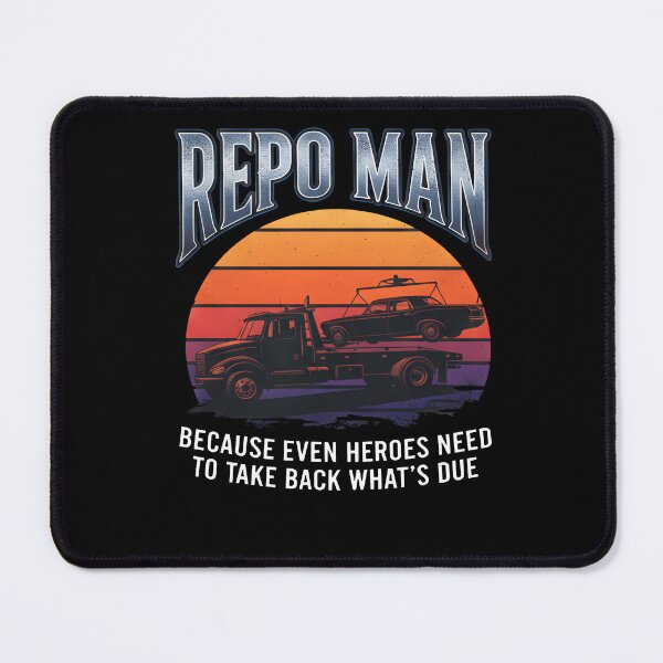 Item preview, Repo Man Retro 80s Style - Because Even Heroes Take Back What’s Due designed and sold by Axivra.