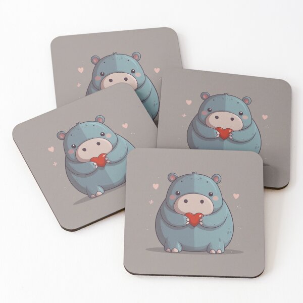 Item preview, Cute Valentine Hippo in Love designed and sold by NeatThingLover.