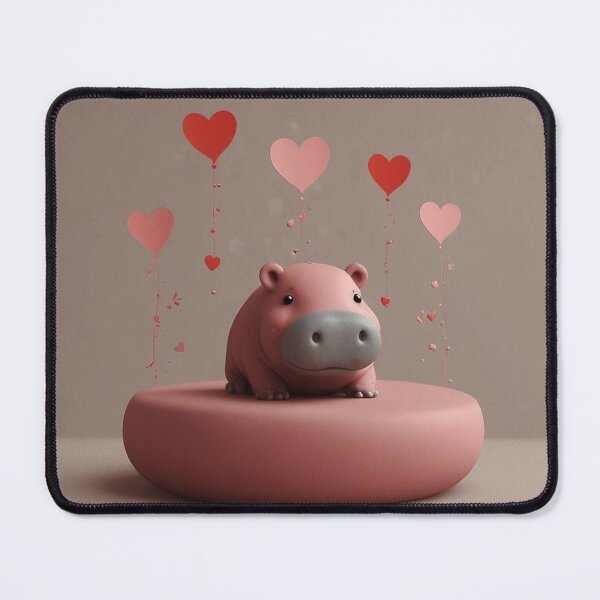 Item preview, Simple Valentine Hippo Artwork designed and sold by NeatThingLover.