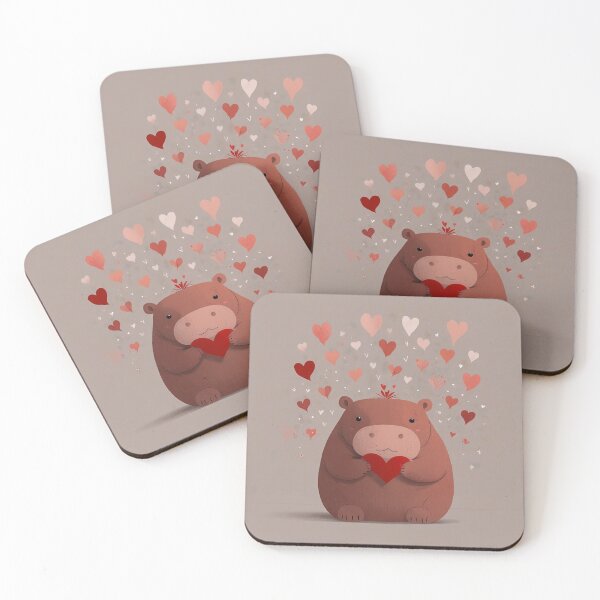 Item preview, Valentine Day Cute Hippo designed and sold by NeatThingLover.