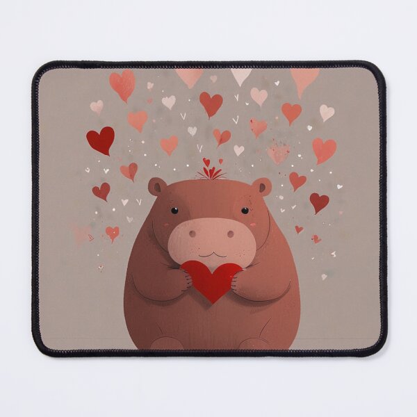Item preview, Valentine Day Cute Hippo designed and sold by NeatThingLover.